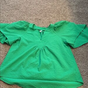 Glam Vibrant Green Blouse